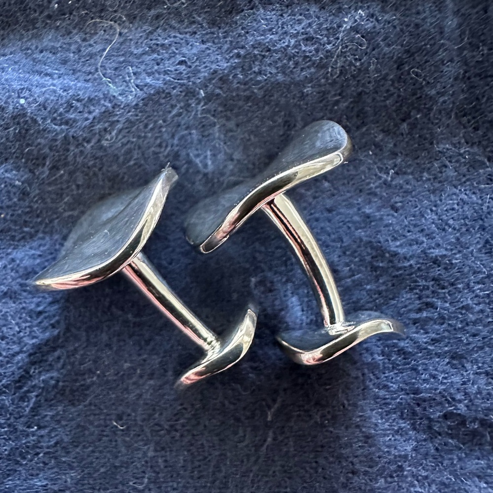 Ippolita 925 Sterling Silver Wavy Disc Cuff Links